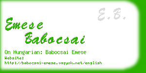 emese babocsai business card